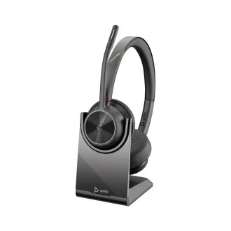 Bezprzewodowy zestaw słuchawkowy Poly Voyager 4320 MS Teams, adapter BT700 USB-C, zestaw stereo, podstawka ładująca Bezprzewodowy zestaw słuchawkowy Poly Voyager 4320 MS Teams, adapter BT700 USB-C, zestaw stereo, podstawka ładująca