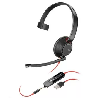 Zestaw słuchawkowy Poly Blackwire 5210, jack 3,5 mm, USB-A, mono
