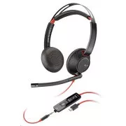 Zestaw słuchawkowy Poly Blackwire 5220, gniazdo 3,5 mm   adapter USB-C/A, stereo (luzem)