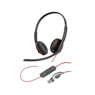 Zestaw słuchawkowy Poly Blackwire 3220, adapter USB-C/A, stereo (luzem) Zestaw słuchawkowy Poly Blackwire 3220, adapter USB-C/A, stereo (luzem)