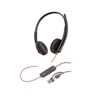 Zestaw słuchawkowy Poly Blackwire 3220, adapter USB-C/A, stereo (luzem) Zestaw słuchawkowy Poly Blackwire 3220, adapter USB-C/A, stereo (luzem)