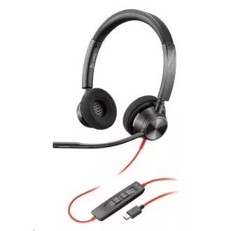 Zestaw słuchawkowy Poly Blackwire 3320, adapter USB-C/A, stereo