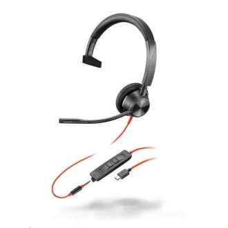Zestaw słuchawkowy Poly Blackwire 3315, gniazdo 3,5 mm   adapter USB-C/A, mono