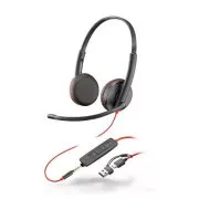 Zestaw słuchawkowy Poly Blackwire 3325 MS Teams, gniazdo 3,5 mm   adapter USB-C/A, stereo
