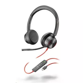 Zestaw słuchawkowy Poly Blackwire 8225, adapter USB-C/A, stereo Zestaw słuchawkowy Poly Blackwire 8225, adapter USB-C/A, stereo