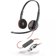 Zestaw słuchawkowy Poly Blackwire 3220, adapter USB-C/A, stereo