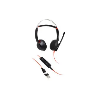 Zestaw słuchawkowy Poly Blackwire 5220, gniazdo 3,5 mm   adapter USB-C/A, stereo