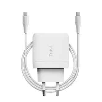 TRUST Charger 45W Maxo, USB-C, ładowarka ścienna, kabel USB-C 2 m, biały TRUST Charger 45W Maxo, USB-C, ładowarka ścienna, kabel USB-C 2 m, biały