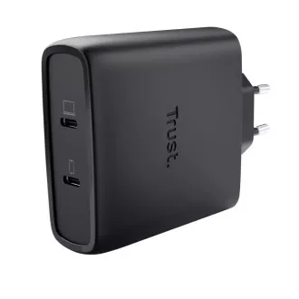 2-portowa ładowarka USB-C TRUST GaN MAXO 100W, czarna