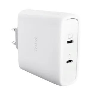 2-portowa ładowarka USB-C TRUST GaN MAXO 100W, biała