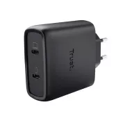 2-portowa ładowarka USB-C TRUST GaN MAXO 65 W, czarna