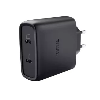 2-portowa ładowarka USB-C TRUST GaN MAXO 65 W, czarna