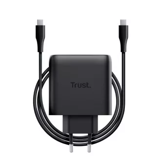 2-portowa ładowarka USB-C TRUST GaN MAXO 65 W, czarna