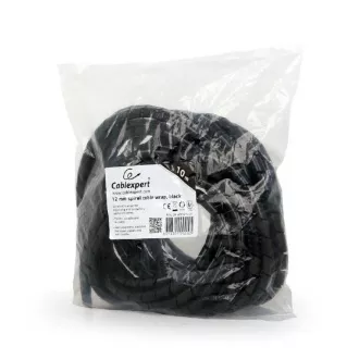 C-Tech CABLEXPERT spirala do zaciskania kabli, 12 mm, 10 m, czarna