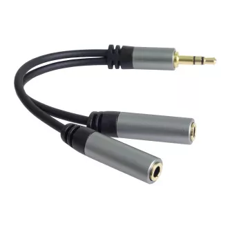 PremiumCord HQ 3, 5mm Jack męski - 2x Jack żeński 15cm