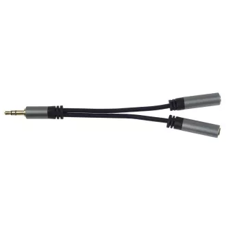 PremiumCord HQ 3, 5mm Jack męski - 2x Jack żeński 15cm