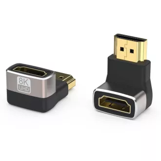 PREMIUMCORD Adapter złącza 8K HDMI A - HDMI A, F/M, kąt prosty 90°