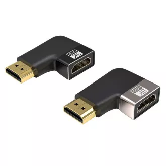 PREMIUMCORD Adapter złącza 8K HDMI A - HDMI A, F/M, do 90° - lewy PREMIUMCORD Adapter złącza 8K HDMI A - HDMI A, F/M, do 90° - lewy