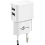 Goobay Adapter zasilania i ładowania 230V do 2x USB, maks. 2, 4A, biały