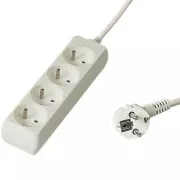 Przedłużacz PREMIUMCORD 230V 3m, 4 gniazda, biały