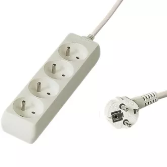 Przedłużacz PREMIUMCORD 230V 3m, 4 gniazda, biały