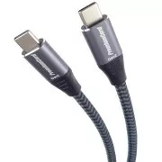 Kabel PREMIUMCORD USB-C (USB 3.2 Gen2x2, 5A, 100W, 20Gbit/s) 3m, szary