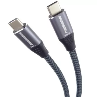 Kabel PREMIUMCORD USB-C (USB 3.2 Gen2x2, 5A, 100W, 20Gbit/s) 3m, szary