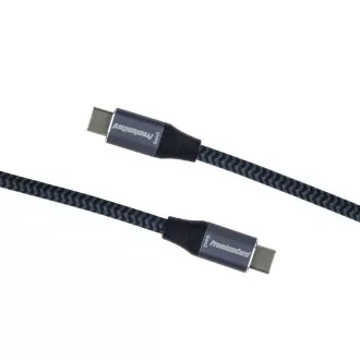 Kabel PREMIUMCORD USB-C (USB 3.2 Gen2x2, 5A, 100W, 20Gbit/s) 3m, szary