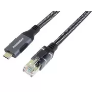 PremiumCord Kabel Ethernet USB-C do LAN RJ45 10/100/1000, 2 m