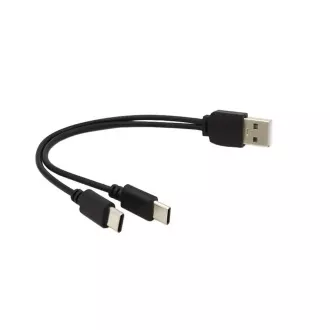 PREMIUMCORD Kabel ładujący USB 2.0, 2xUSB-C do USB, 15 cm, czarny