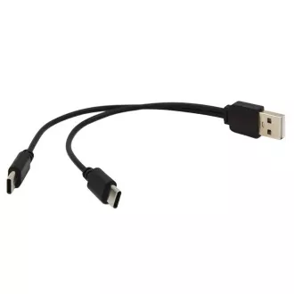 PREMIUMCORD Kabel ładujący USB 2.0, 2xUSB-C do USB, 15 cm, czarny