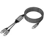 Kabel do ładowania PREMIUMCORD USB-C, 2xUSB-C do USB-C, 100W, 1m, czarny