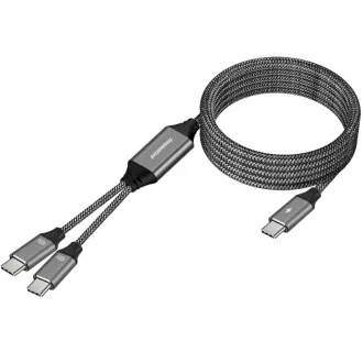 Kabel do ładowania PREMIUMCORD USB-C, 2xUSB-C do USB-C, 100W, 1m, czarny