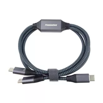 Kabel do ładowania PREMIUMCORD USB-C, 2xUSB-C do USB-C, 100W, 1m, czarny
