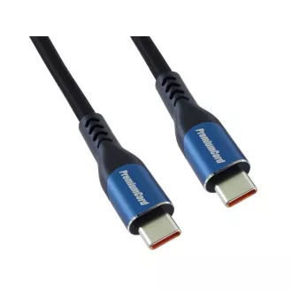 Kabel PremiumCord USB-C (USB 3.2 GEN 2x2, 5A, 100W, 20Gbit/s) 1m, bawełniany oplot