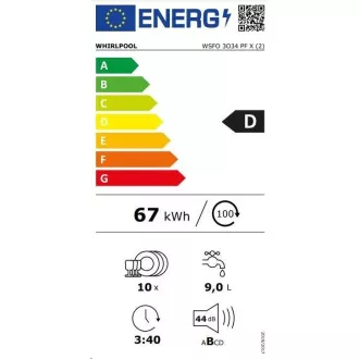 Wolnostojąca zmywarka Whirlpool WSFO 3O34 PF X