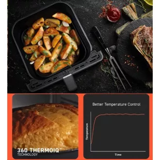 Cosori Dual Blaze 6.4L SMART frytownica na gorące powietrze   5x szpikulec i grill. ruszt, czarny