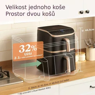 Cosori Turbo Tower Pro Smart Hot Air Fryer 10, 8l czarny