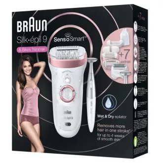 Depilator Braun Silk-épil 9-890 Rose Gold, SensoSmart, golenie na sucho i mokro, 2 prędkości, system masażu, edycja upominkowa Depilator Braun Silk-épil 9-890 Rose Gold, SensoSmart, golenie na sucho i mokro, 2 prędkości, system masażu, edycja upominkowa