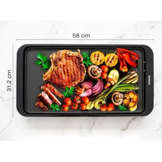 Grill elektryczny stołowy Orava Grillchef-5, 2000 W, 2 powierzchnie do gotowania, 60-220°C, taca ociekowa