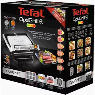 Grill elektryczny Tefal GC712D34 OptiGrill Inox, 2000 W, 6 programów, termostat, tacka na sok, srebrny/czarny Grill elektryczny Tefal GC712D34 OptiGrill Inox, 2000 W, 6 programów, termostat, tacka na sok, srebrny/czarny