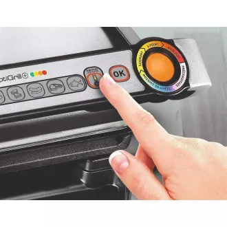 Grill elektryczny Tefal GC712D34 OptiGrill Inox, 2000 W, 6 programów, termostat, tacka na sok, srebrny/czarny Grill elektryczny Tefal GC712D34 OptiGrill Inox, 2000 W, 6 programów, termostat, tacka na sok, srebrny/czarny