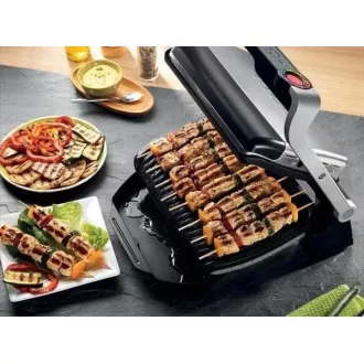 Grill elektryczny Tefal GC712D34 OptiGrill Inox, 2000 W, 6 programów, termostat, tacka na sok, srebrny/czarny Grill elektryczny Tefal GC712D34 OptiGrill Inox, 2000 W, 6 programów, termostat, tacka na sok, srebrny/czarny