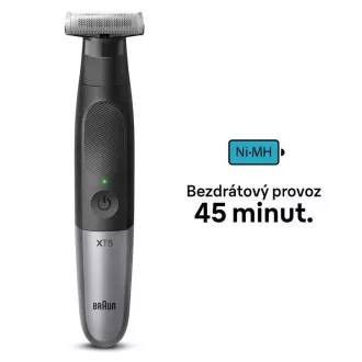 Trymer do brody Braun Series X XT5100, bezprzewodowy, 5 nasadek, SkinGuard, wodoodporny, czarny
