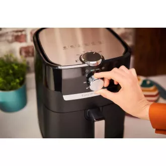 TEFAL EY501815 Easy Fry & Grill frytownica na gorące powietrze, smażenie i grillowanie, 4, 2 l, 1550 W, sterowanie mechaniczne, czarna