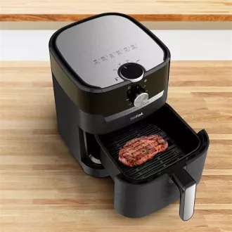 TEFAL EY501815 Easy Fry & Grill frytownica na gorące powietrze, smażenie i grillowanie, 4, 2 l, 1550 W, sterowanie mechaniczne, czarna