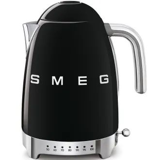 Czajnik elektryczny Smeg KLF04BLEU, 1, 7 l (7 filiżanek), 2400 W, 50s style, regulacja temperatury, 7 programów, czarny