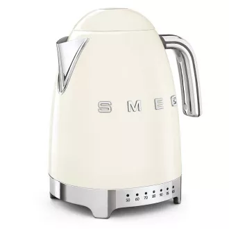 Czajnik elektryczny Smeg KLF04CREU, 1, 7 l (7 filiżanek), 2400 W, 50s style, regulacja temperatury, 7 programów, kremowy