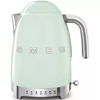 Czajnik elektryczny Smeg KLF04PGEU, 1, 7 l (7 filiżanek), 2400 W, styl lat 50-tych, regulacja temperatury, 7 programów, pastelowa zieleń