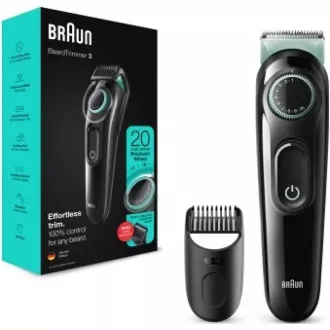 Trymer do brody Braun BT3323, 20 ustawień długości, od 0,5 do 10 mm, szczoteczka do czyszczenia, czarny
